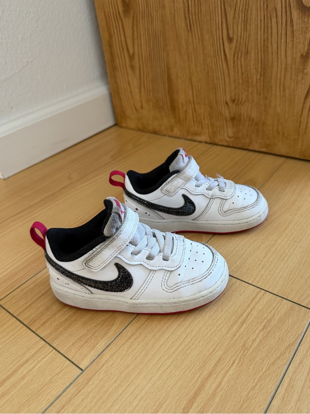 Nike Court Borough with Glitter Swoosh Size 8C